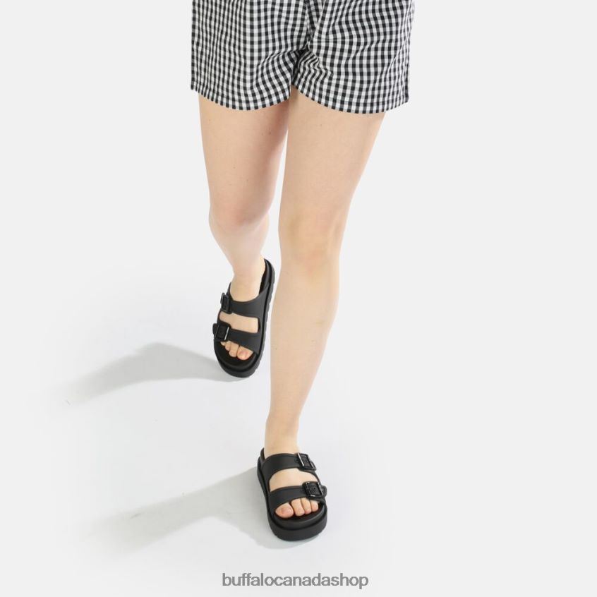 Eve Sol platform sandals vegan Black Buffalo ZL64TZ248 |Slides