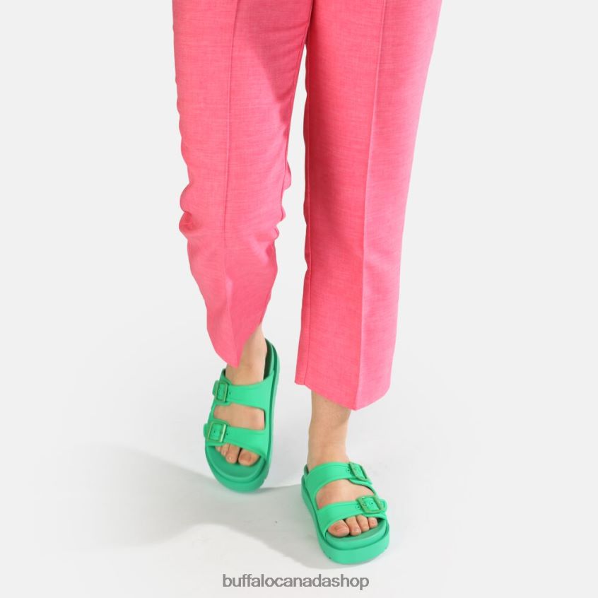 Eve Sol platform sandals vegan Green Buffalo ZL64TZ460 |Slides