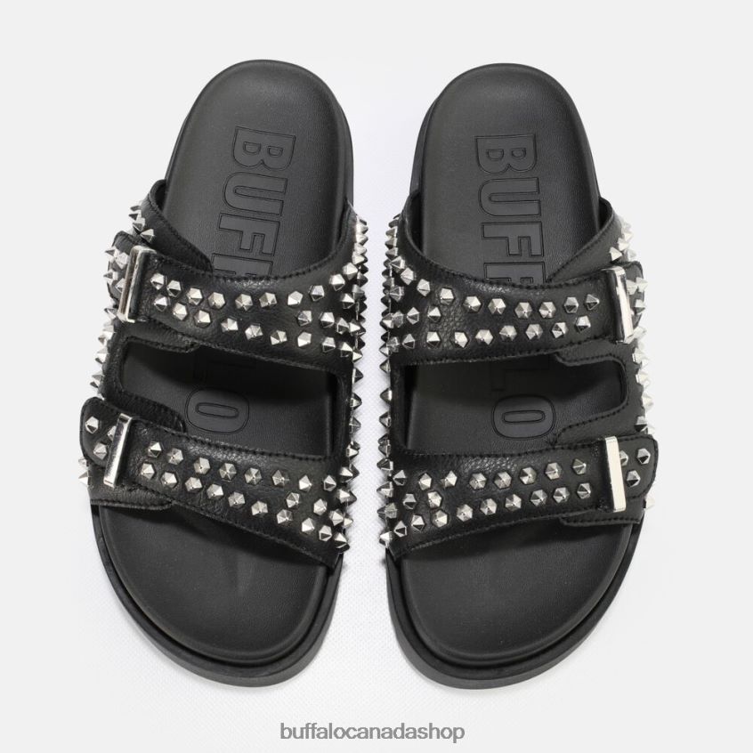 Eve Stud platform sandals vegan Black Buffalo ZL64TZ673 |Slides