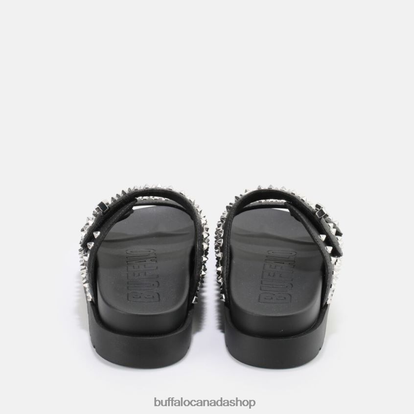 Eve Stud platform sandals vegan Black Buffalo ZL64TZ673 |Slides