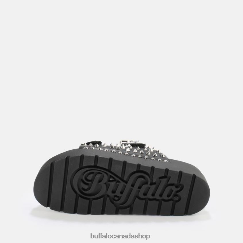 Eve Stud platform sandals vegan Black Buffalo ZL64TZ673 |Slides