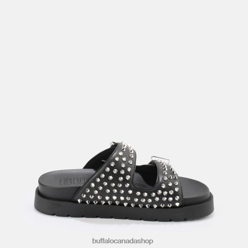 Eve Stud platform sandals vegan Black Buffalo ZL64TZ673 |Slides