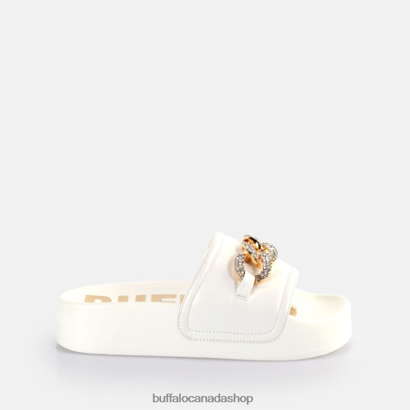 Fabia Chain Platform Slides vegan White Buffalo ZL64TZ379 |Slides
