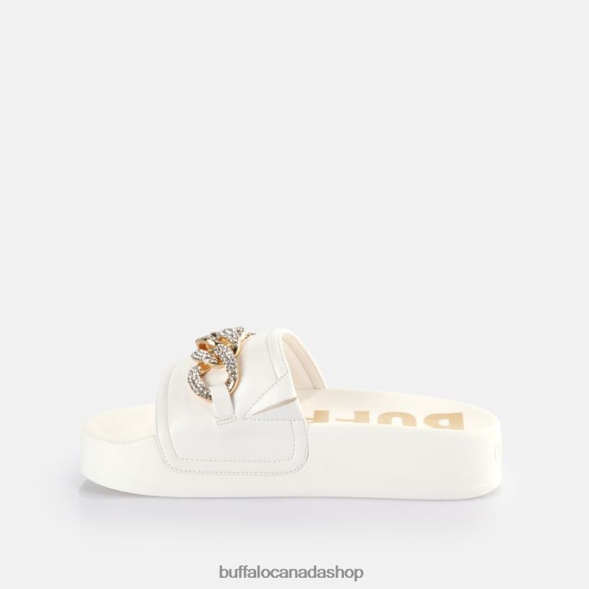 Fabia Chain Platform Slides vegan White Buffalo ZL64TZ379 |Slides