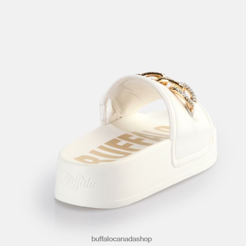 Fabia Chain Platform Slides vegan White Buffalo ZL64TZ379 |Slides