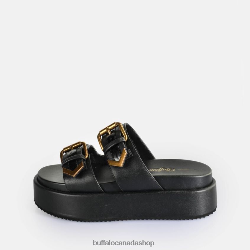 Noa Ari Platform Sandals vegan Black Buffalo ZL64TZ18 |Slides