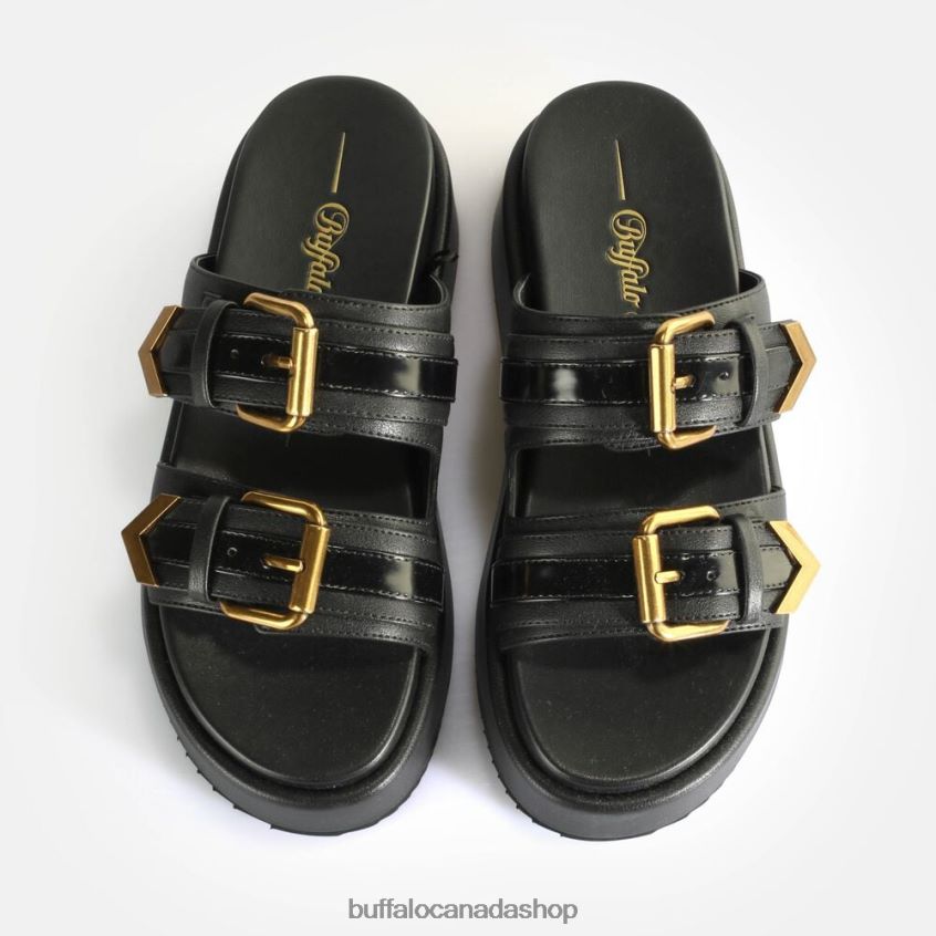 Noa Ari Platform Sandals vegan Black Buffalo ZL64TZ18 |Slides