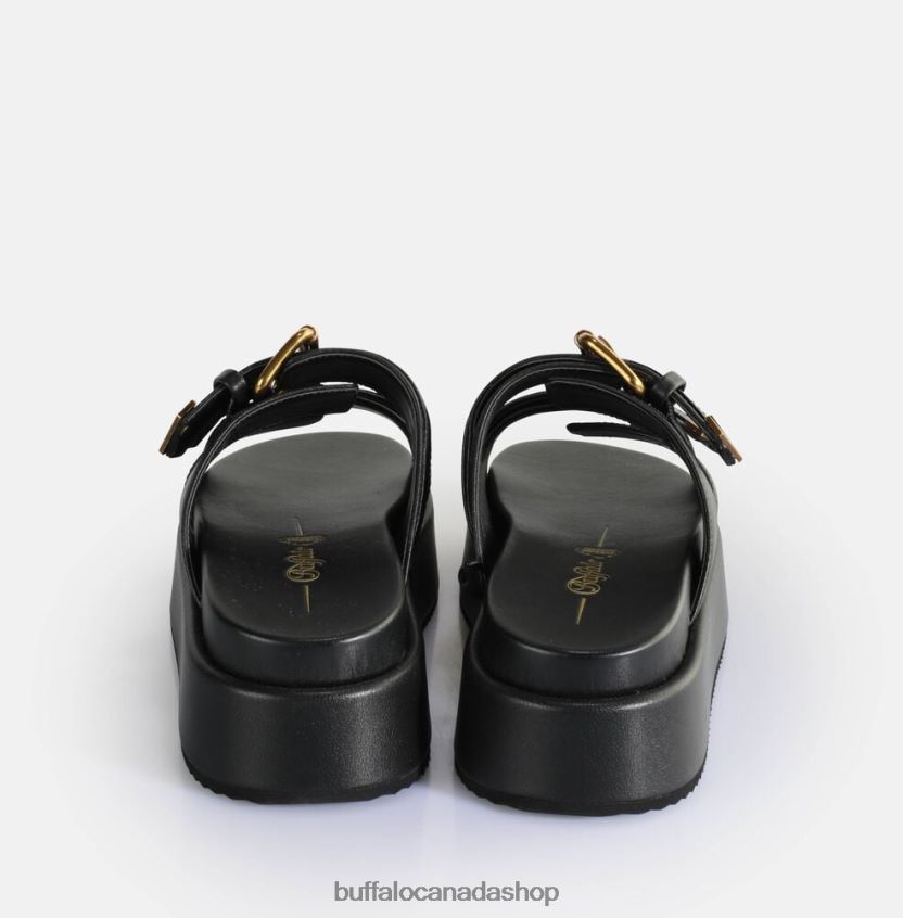Noa Ari Platform Sandals vegan Black Buffalo ZL64TZ18 |Slides