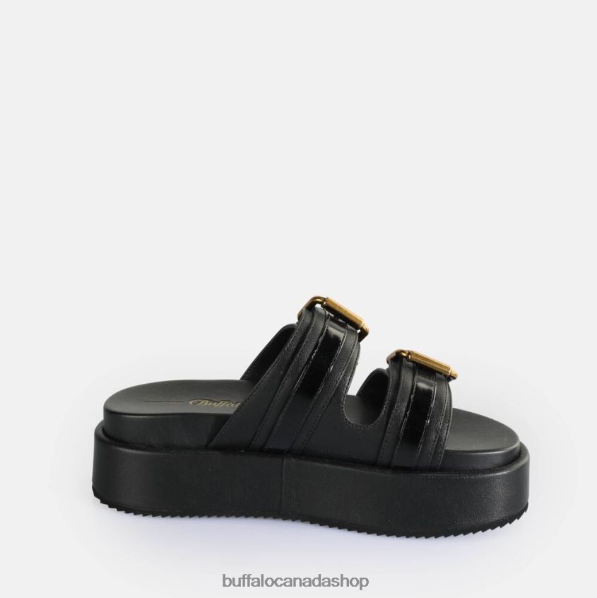 Noa Ari Platform Sandals vegan Black Buffalo ZL64TZ18 |Slides