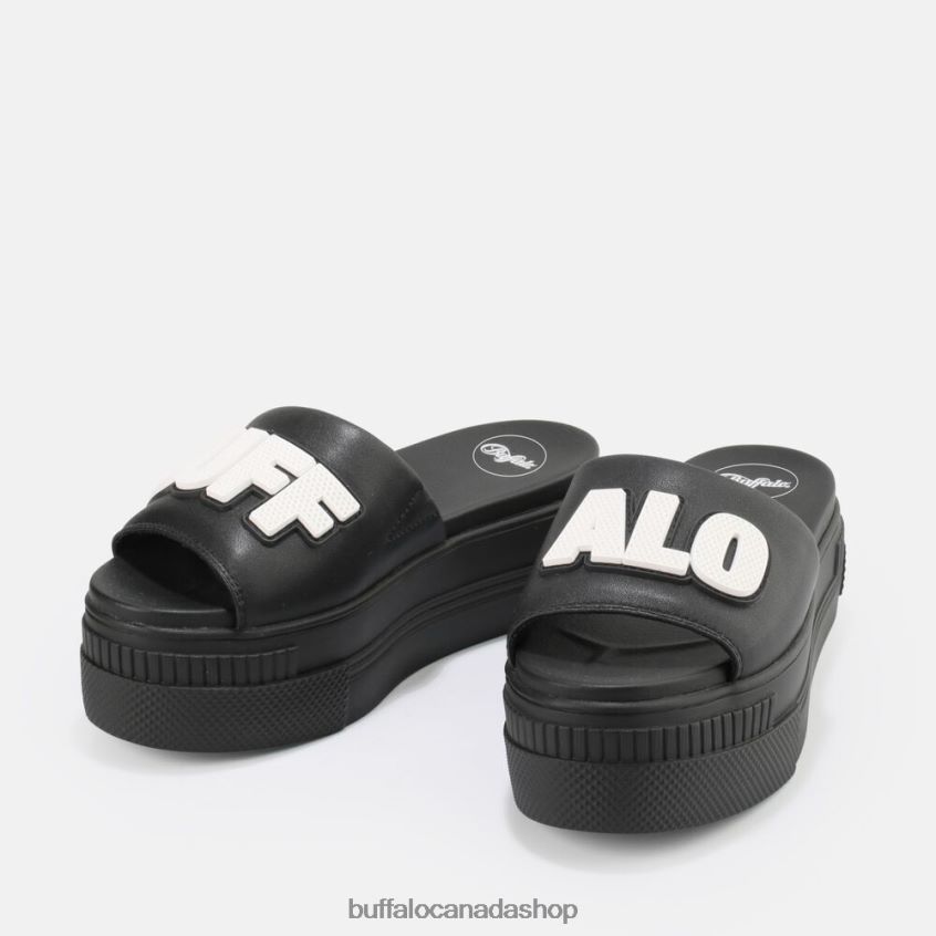 Paired Sld Sandal vegan Black Buffalo ZL64TZ872 |Slides