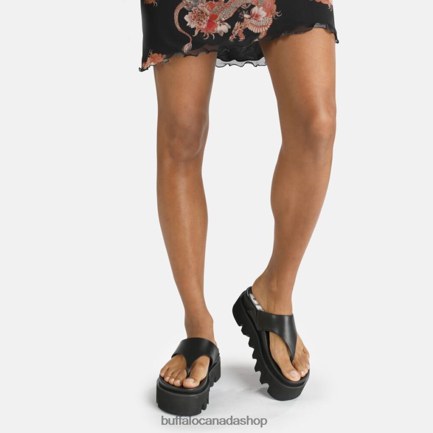 Perry Thong platform sandals vegan Black Buffalo ZL64TZ897 |Slides