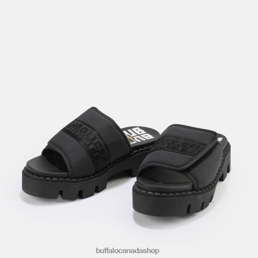 Raven TEC-SLD Sandal vegan Black Buffalo ZL64TZ729 |Slides