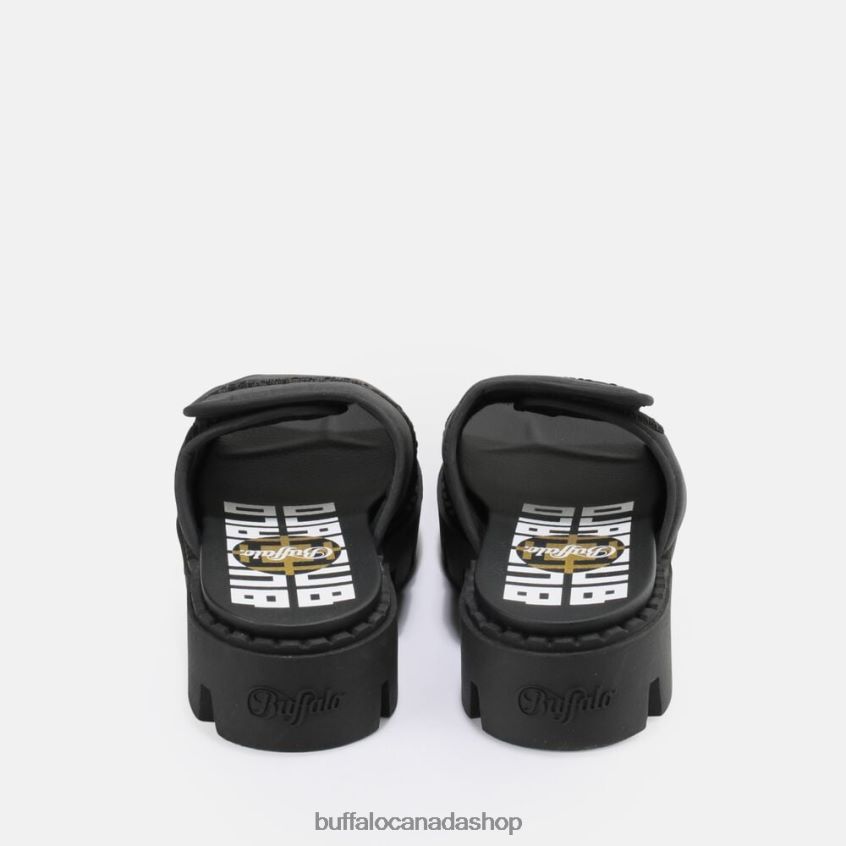 Raven TEC-SLD Sandal vegan Black Buffalo ZL64TZ729 |Slides