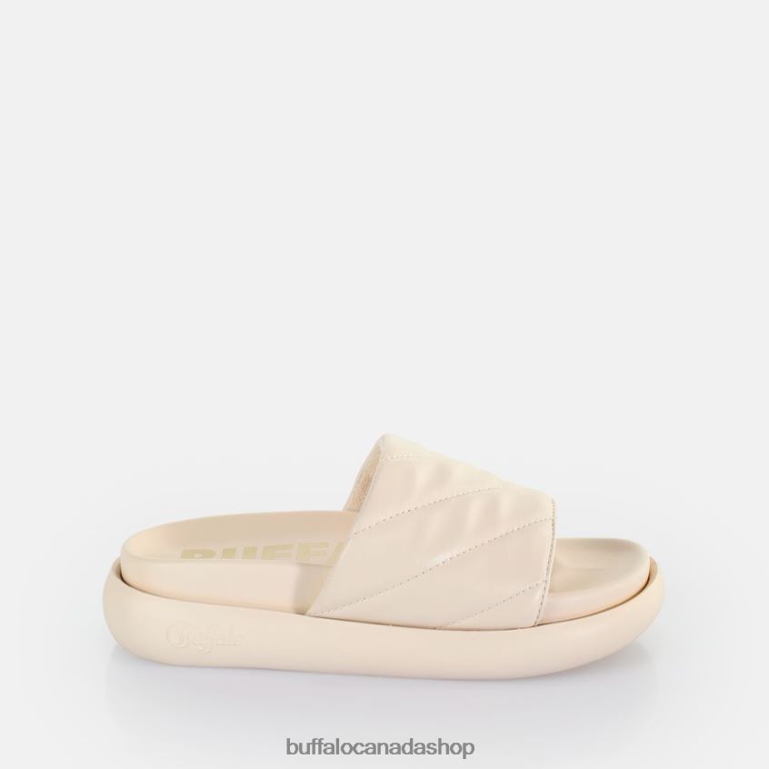 Rey Quilt 2 Platform Slide vegan Cream Buffalo ZL64TZ461 |Slides