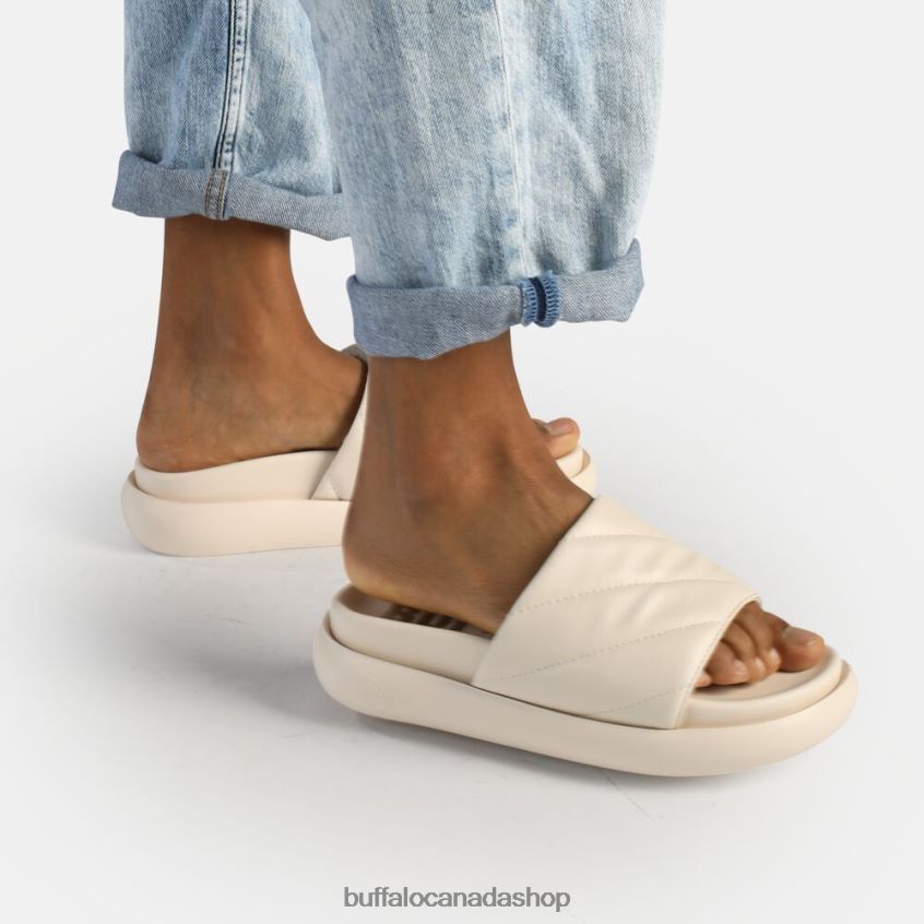 Rey Quilt 2 Platform Slide vegan Cream Buffalo ZL64TZ461 |Slides