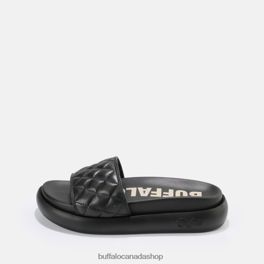 Rey Quilt slide vegan Black Buffalo ZL64TZ831 |Slides