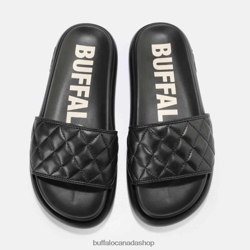 Rey Quilt slide vegan Black Buffalo ZL64TZ831 |Slides