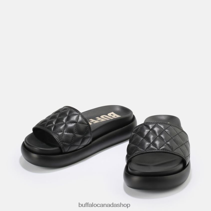 Rey Quilt slide vegan Black Buffalo ZL64TZ831 |Slides