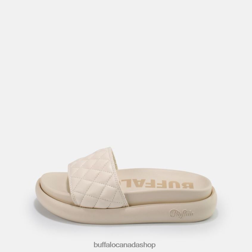 Rey Quilt slide vegan Cream Buffalo ZL64TZ916 |Slides