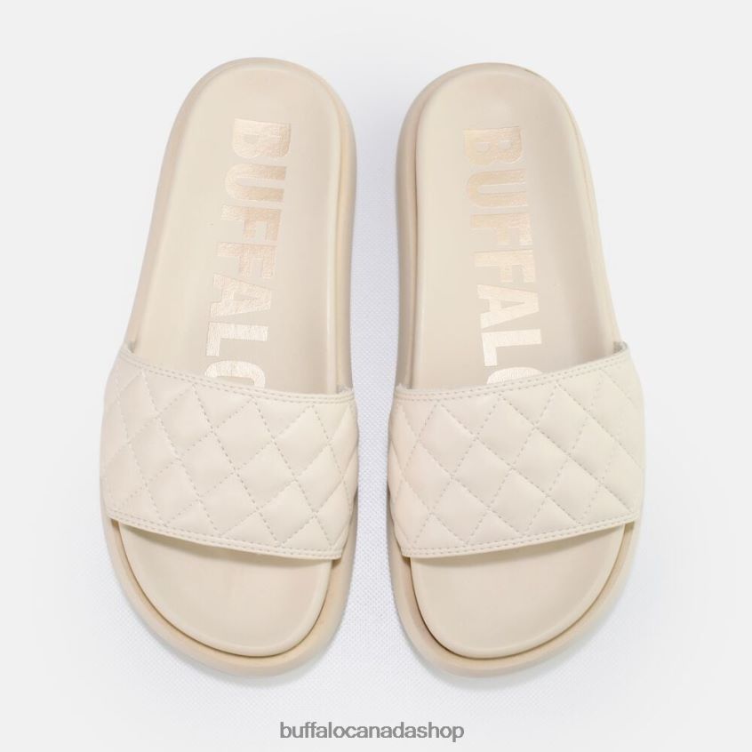Rey Quilt slide vegan Cream Buffalo ZL64TZ916 |Slides