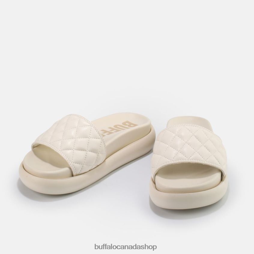 Rey Quilt slide vegan Cream Buffalo ZL64TZ916 |Slides