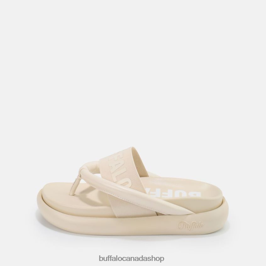 Rey flip platform sandals vegan Cream Color Buffalo ZL64TZ723 |Slides