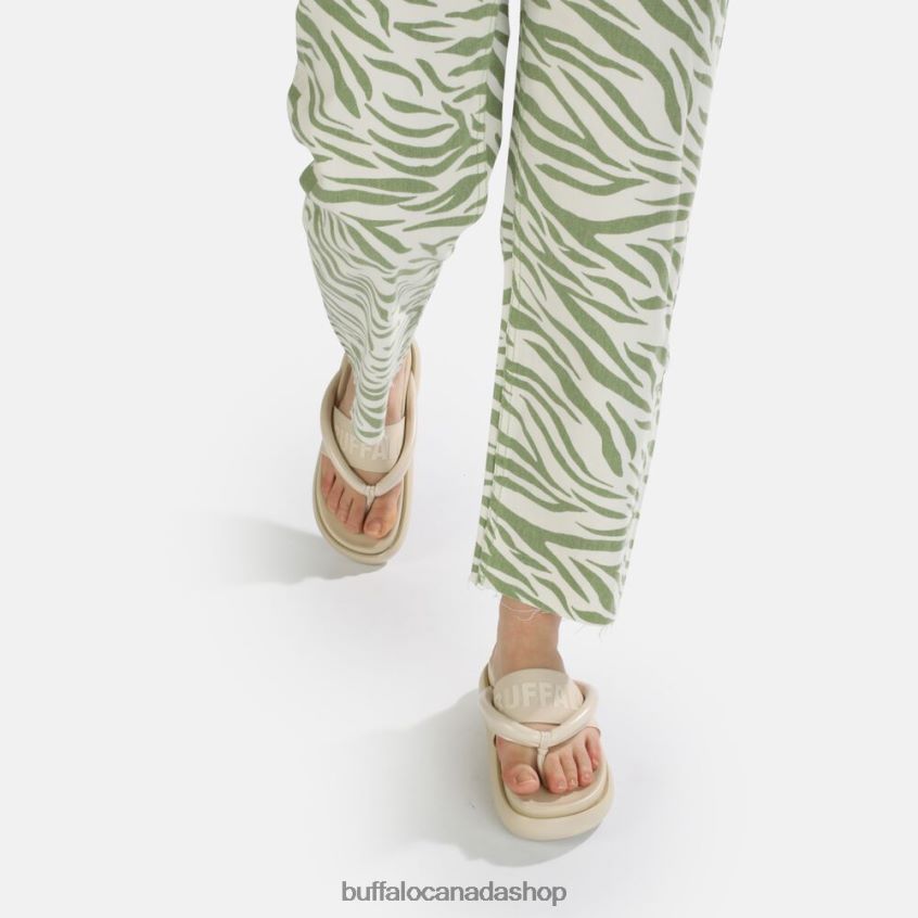 Rey flip platform sandals vegan Cream Color Buffalo ZL64TZ723 |Slides