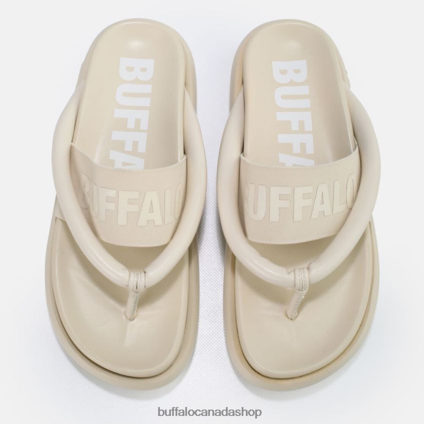 Rey flip platform sandals vegan Cream Color Buffalo ZL64TZ723 |Slides