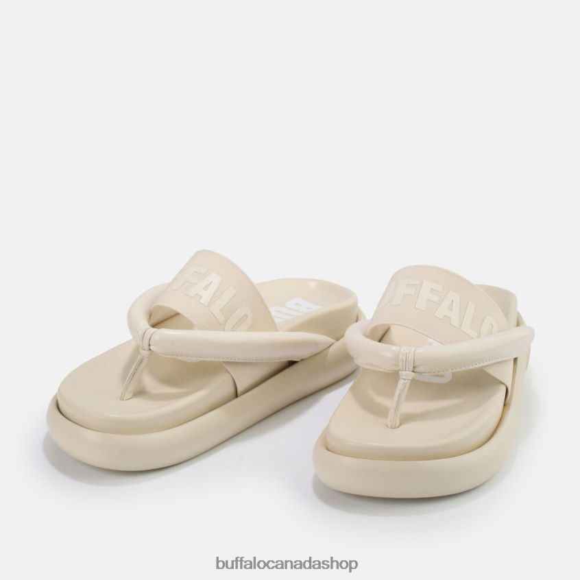 Rey flip platform sandals vegan Cream Color Buffalo ZL64TZ723 |Slides