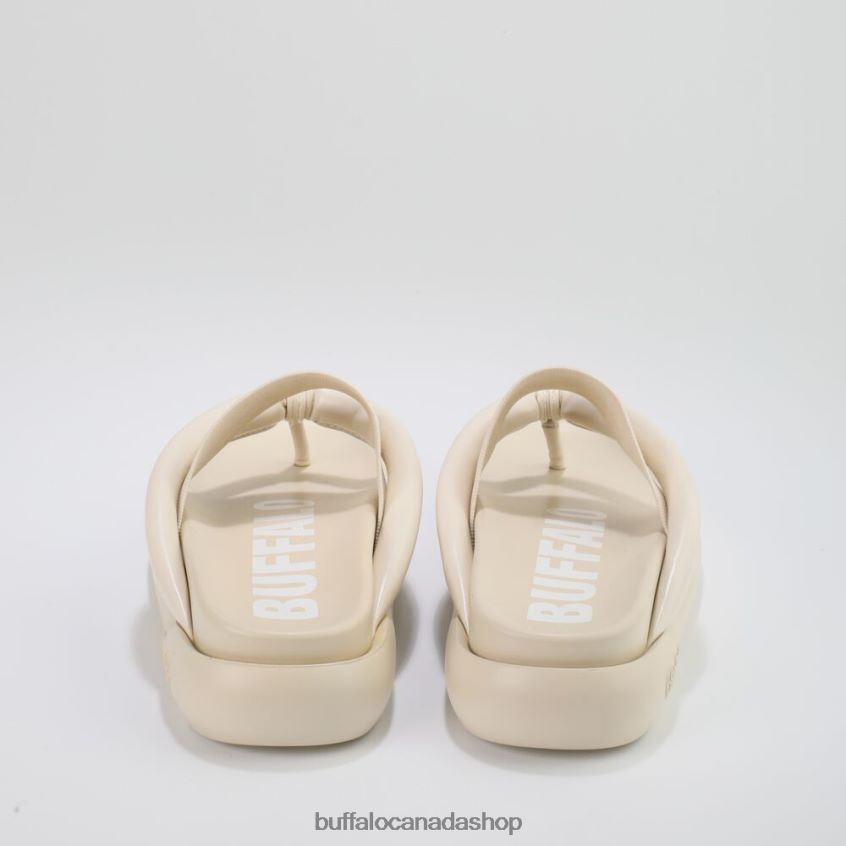 Rey flip platform sandals vegan Cream Color Buffalo ZL64TZ723 |Slides