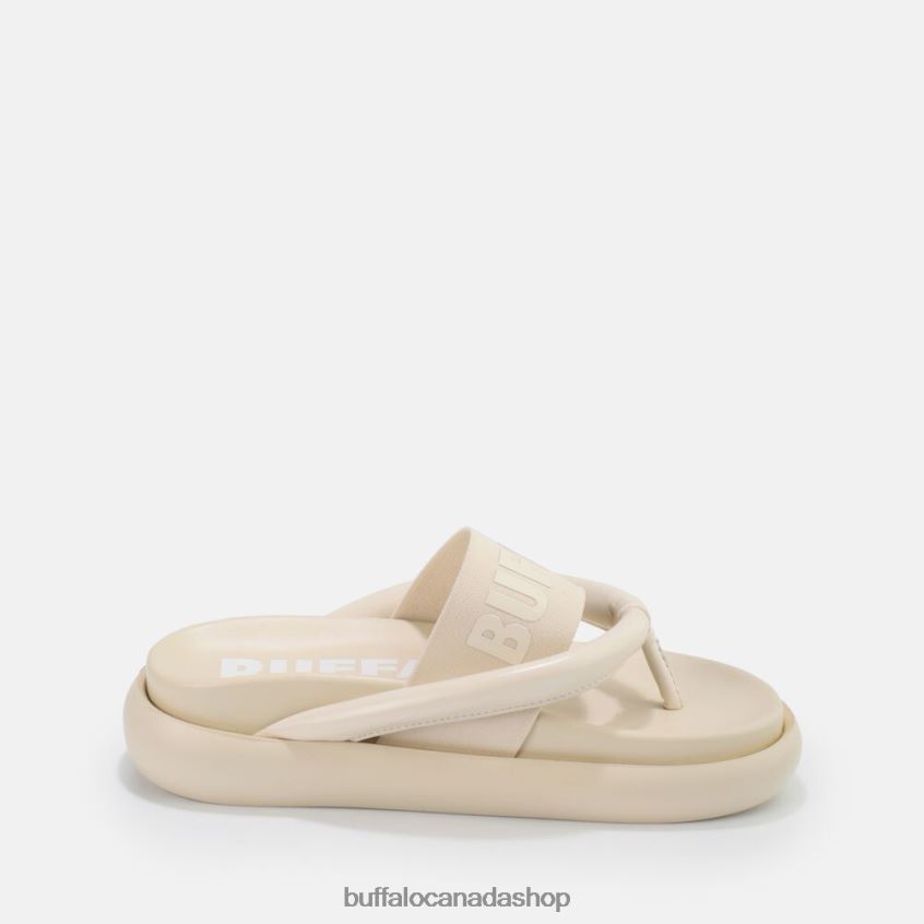 Rey flip platform sandals vegan Cream Color Buffalo ZL64TZ723 |Slides