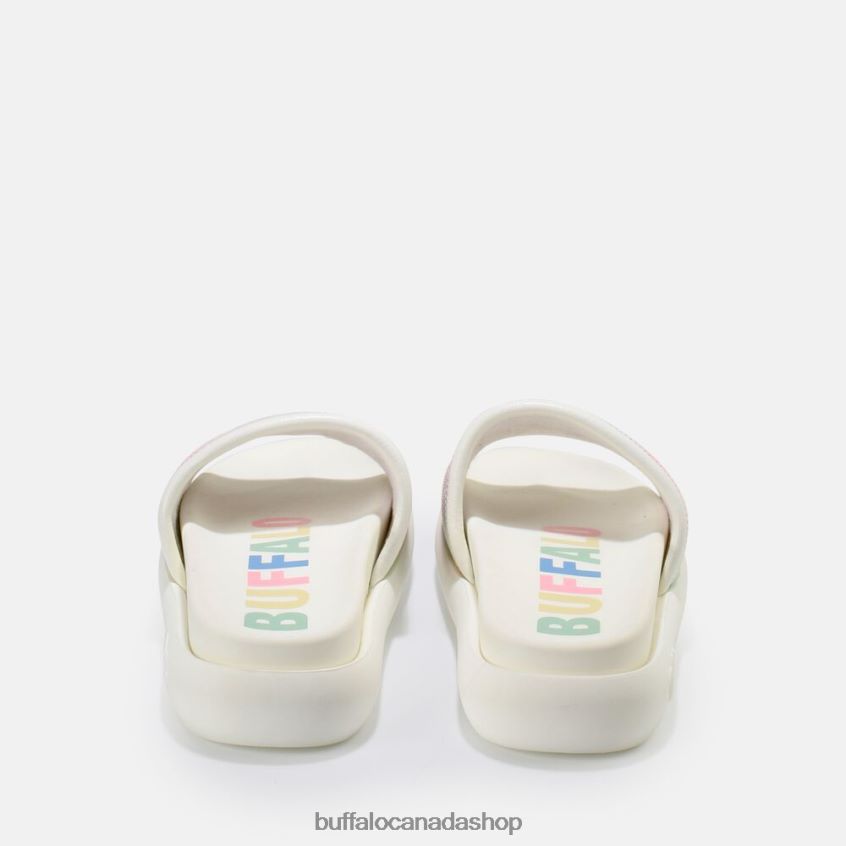 Rey slide vegan White/Multicolor Buffalo ZL64TZ878 |Slides
