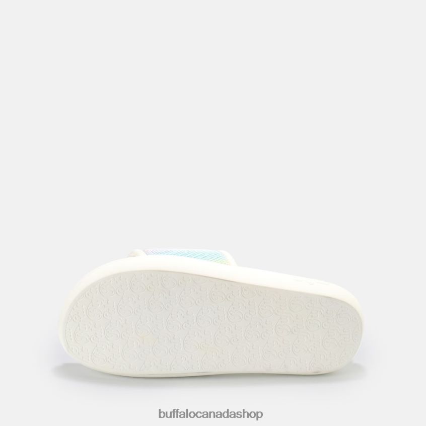 Rey slide vegan White/Multicolor Buffalo ZL64TZ878 |Slides