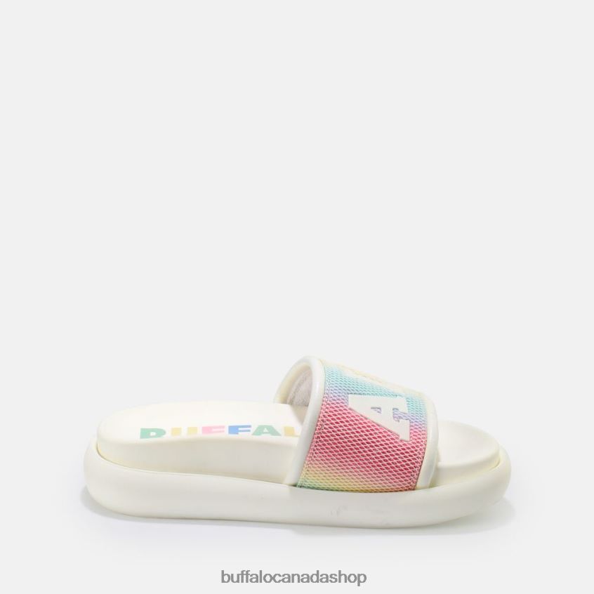 Rey slide vegan White/Multicolor Buffalo ZL64TZ878 |Slides