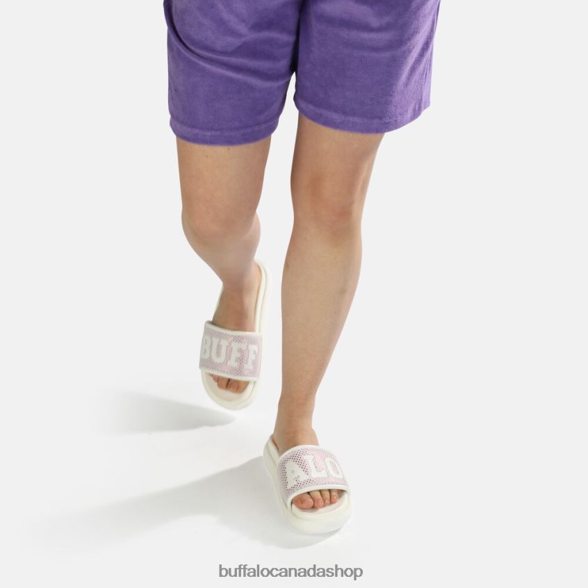 Rey slide vegan White/Purple Buffalo ZL64TZ815 |Slides