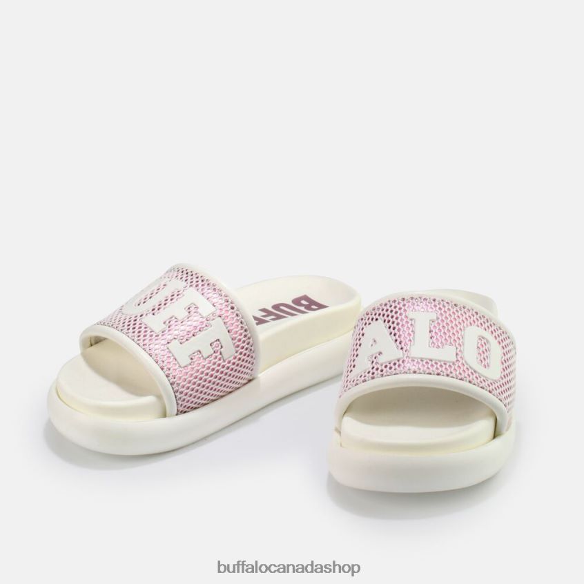 Rey slide vegan White/Purple Buffalo ZL64TZ815 |Slides