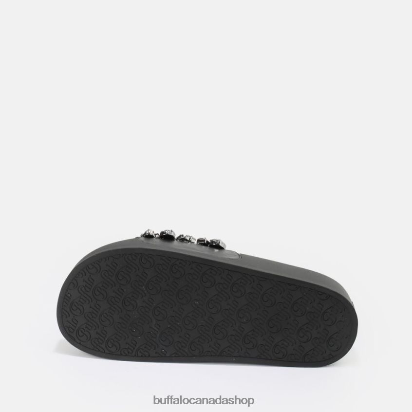 Sky Diamond platform slide vegan Black Buffalo ZL64TZ109 |Slides